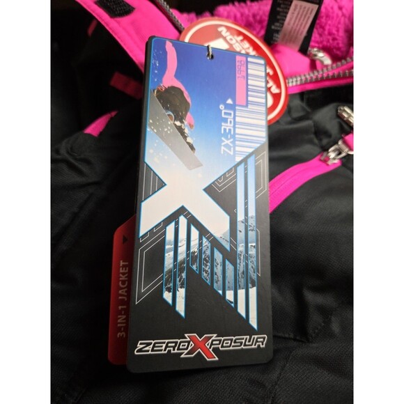 Zeroxposur 3-in-1 WINTER Snow JACKET Ski GIRLS Sz 4-5 XS Black Pink NEW W/ TAGS - Picture 11 of 13